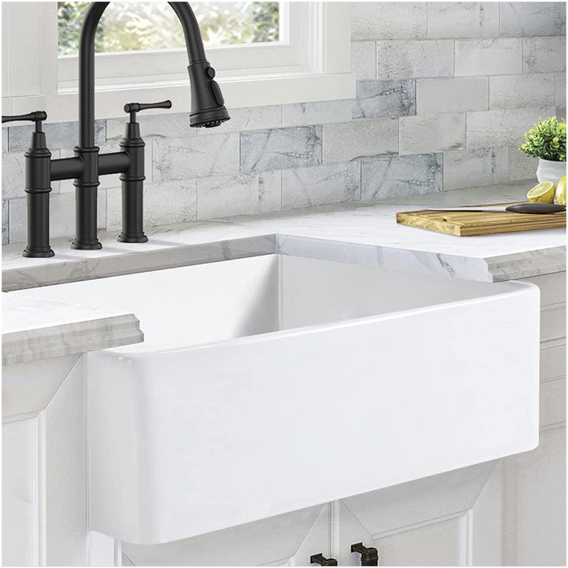 33'' L Single Bowl Ceramic Kitchen Sink