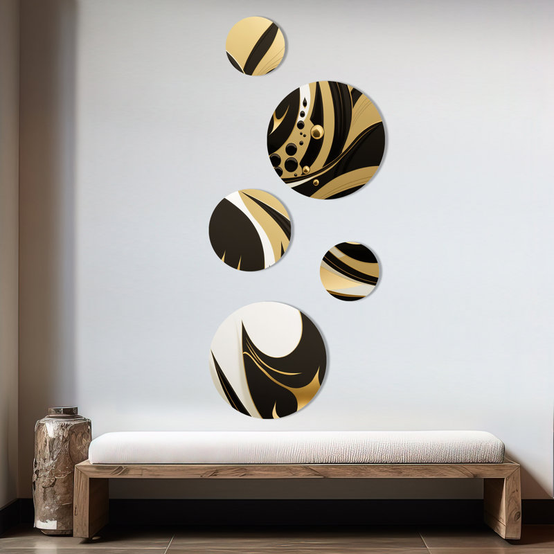 Décoration murale géométrique moderne Golden Circular Universe VII