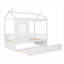 Lit plateforme simple en bois massif Clean White avec lit gigogne supplémentaire pour chambre résidentielle