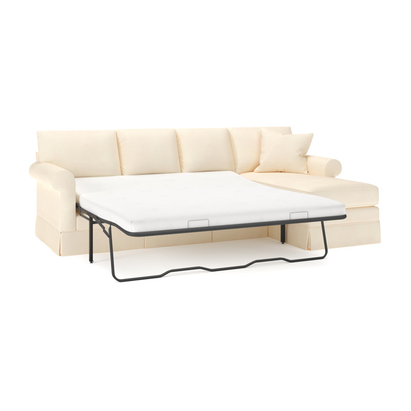 Canapé-lit modulaire 2 pièces Friedman, Bayou toile naturelle, Accoudoir à droite (vu de face)