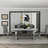 Dining Table Set With 6 Boucle Dining Chairs-698894756