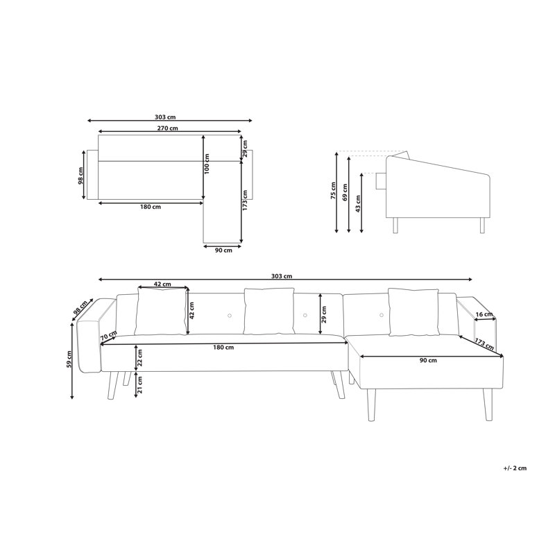 VADSO 4 Seater Sofa Bed, White Boucle
