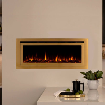 The Sideline Deluxe Gold Smart Electric Fireplace