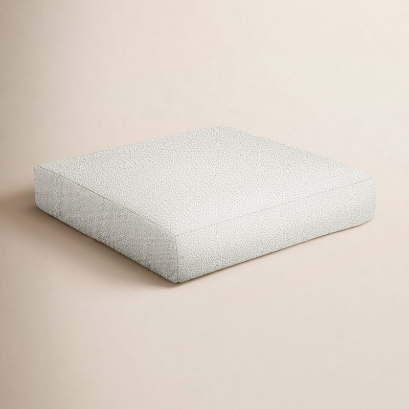 Esmeray Amorina Square Weather-Resistant Outdoor Seat Cushion, Ivory, 25 in W x 25 in D x 5 in H