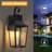 Amla 1 - Light 16''H Black Iron Outdoor Wall Light with Tempered Glass and Dusk to Dawn-1694064030