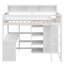 Lit mezzanine simple en bois avec rangement multiple - aucun sommier n'est requis, robuste!