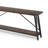 Console canapé, plateau rectangulaire gris, structure en métal noir, 71 pouces