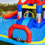 Jardin gonflable avec parc aquatique gonflable 10 en 1 avec piscine Splash et pistolet à eau et mur d'escalade et basketball