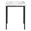 Ensemble de table, ensemble de 3 pièces, café, bout, métal noir, stratifié aspect marbre blanc