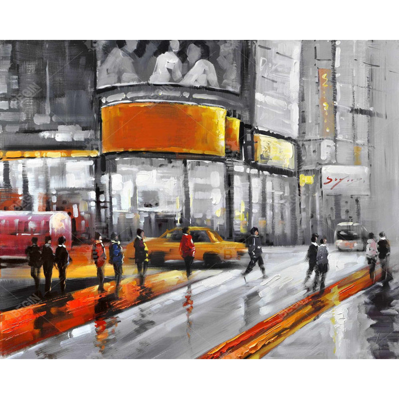 Circulation In Times Square Print On Canvas