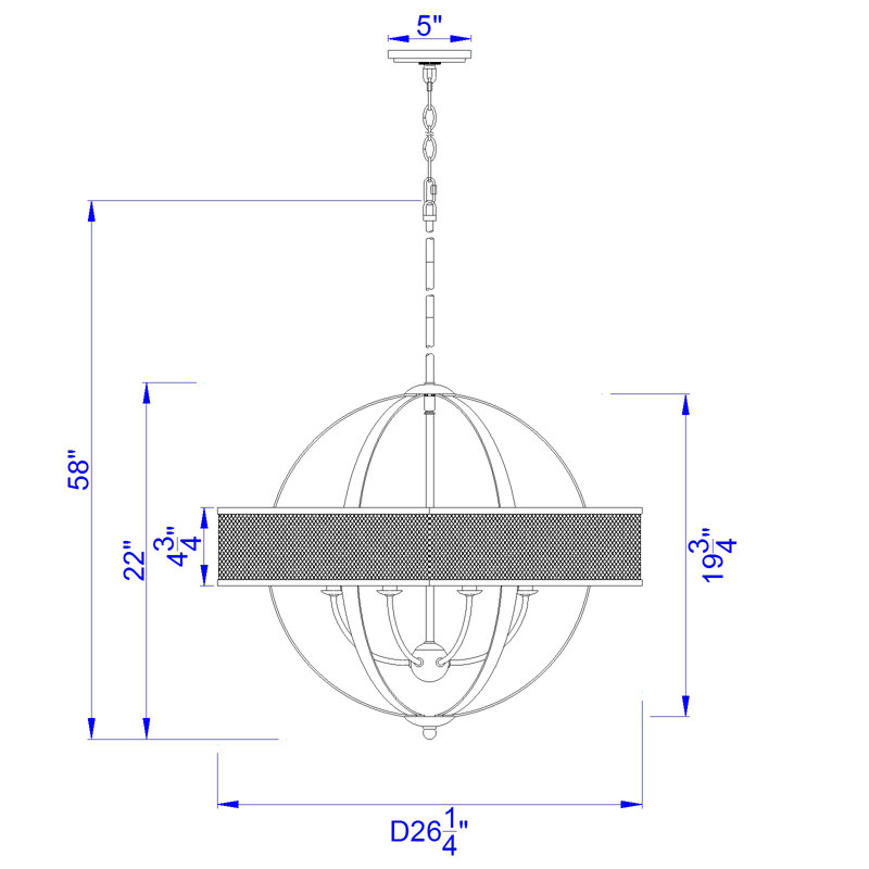 6 - Light Globe Chandelier