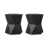 Messapian Messapian Modern Octagonal End Table with Sculptural Geometric Base and Oak Veneer Finish