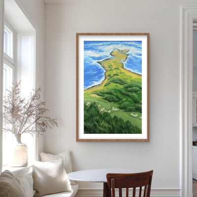 Golf Course on the Coast - Scenic Coastal, reproduction d'art encadrée