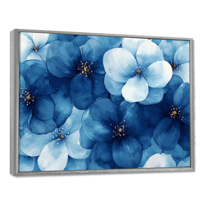 Fleurs bleues d'Igballe, arc-en-ciel dans l'herbe I - Art mural fleurs sauvages