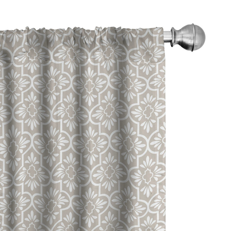 Geometric Semi-Sheer Rod Pocket Curtain Panels, 28" x 63"