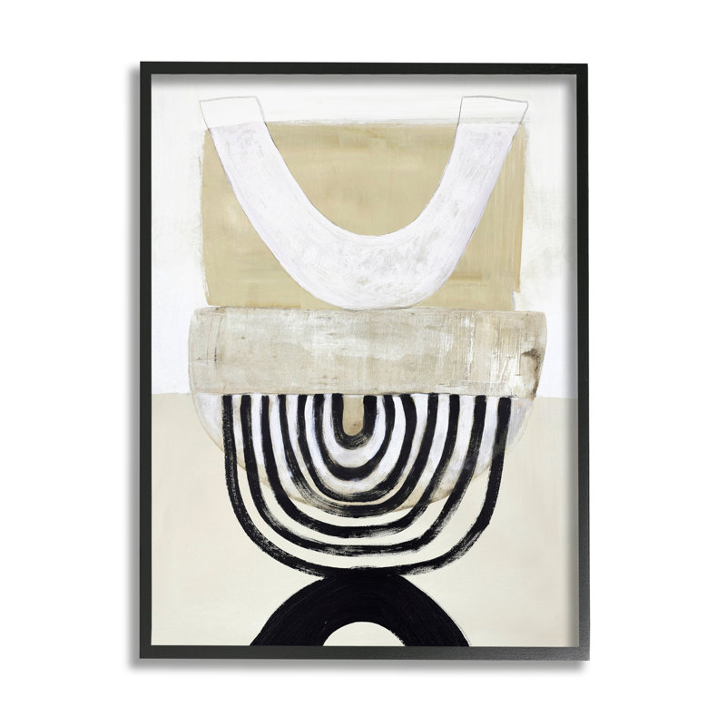 Art mural sur toile Stupell Industries Beige & Black Arches par Design Fabrikken, Giclée encadrée noir minuit
