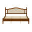 Base de lit plateforme en bois avec tête de lit courbée en rotin-1222364134