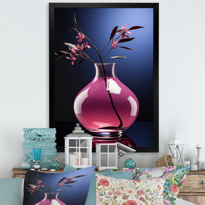 «Blue and Magenta Vase Still Life I», reproduction d'art sur toile