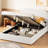 Hydraulic Storage Full Size Bed With Smooth White Fleece Surface Upholstered In Effective-62893307