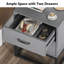 Table de chevet 2 tiroirs en gris et noir-349125556