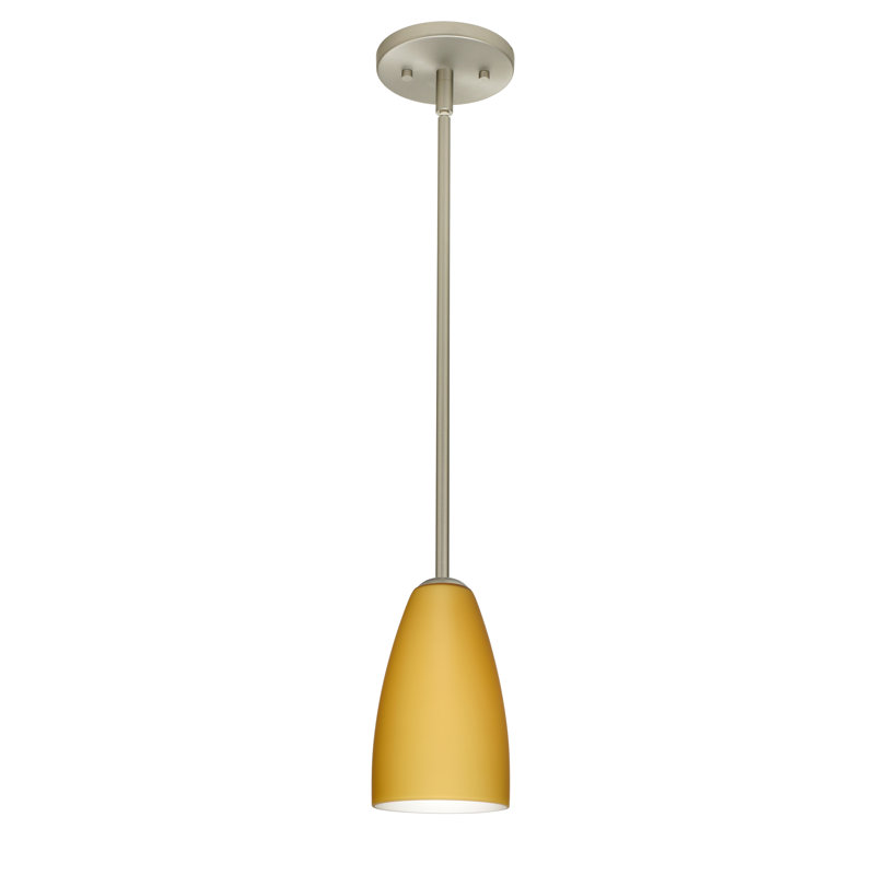 Delorme 1 - Light Single Pendant, Satin Nickel, Vanilla Matte, Incandescent