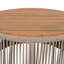 Table basse d'extérieur en corde de rotin et bois - Mobilier de balcon de patio pour jardin, cour, balcon - Résistant aux intempéries