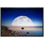 Lune côtière se levant au-dessus de l'océan, horizon, nature, photographie de paysage, art moderne, rustique-101090966-101090964