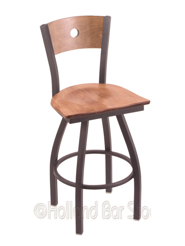 Tabouret pivotant Lareau, Bronze, Érable moyen, Tabouret de bar (siège d'une hauteur de 36 po)