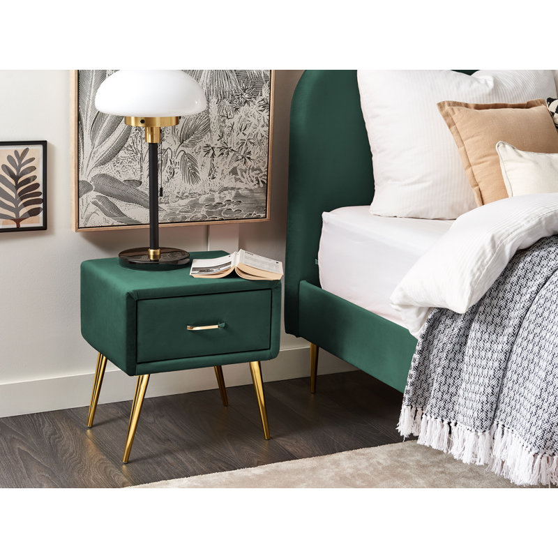 Flossie 46 cm W Bedside Table, Green