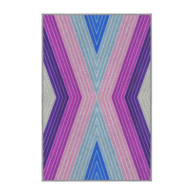 Tapis rose à motif géométrique Kittleson