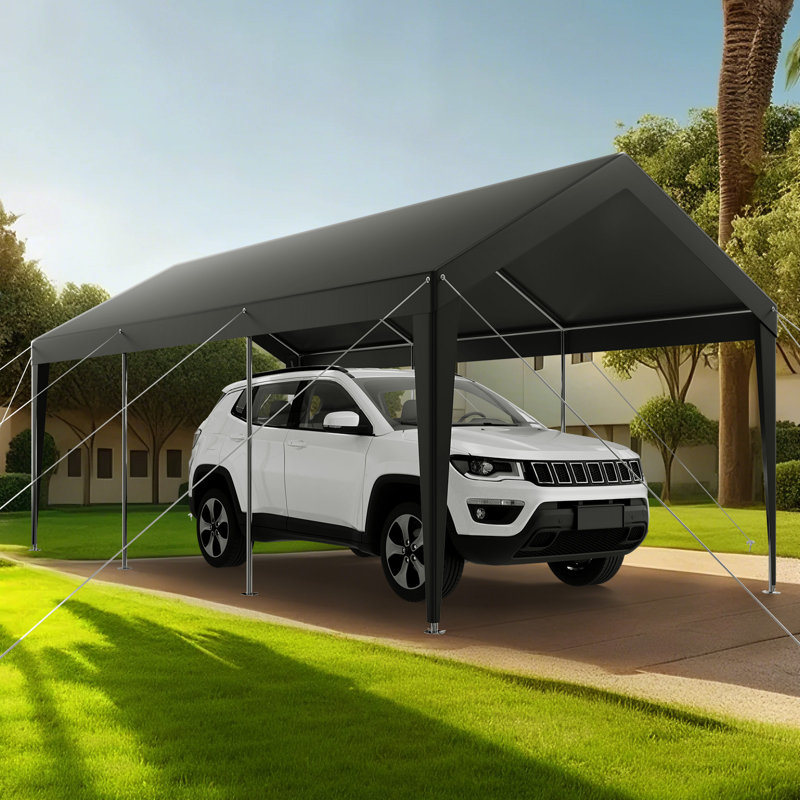 Carport Car Canopy Heavy Duty Portable Car Garage Shelter Tent, Grey