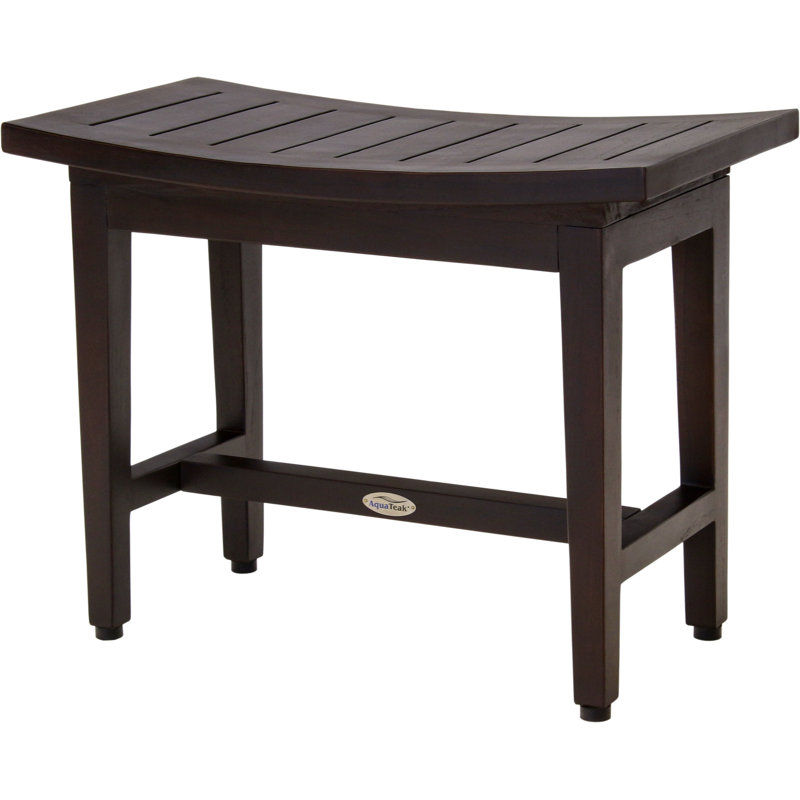 Maluku™ Lotus Patented Mocha Shield Teak Shower Bench