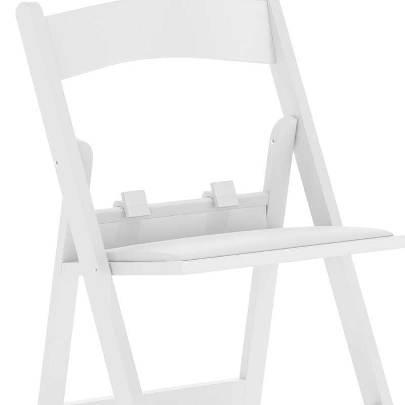 David Kids Resin Folding Event Chair with White Vinyl Padded Seat