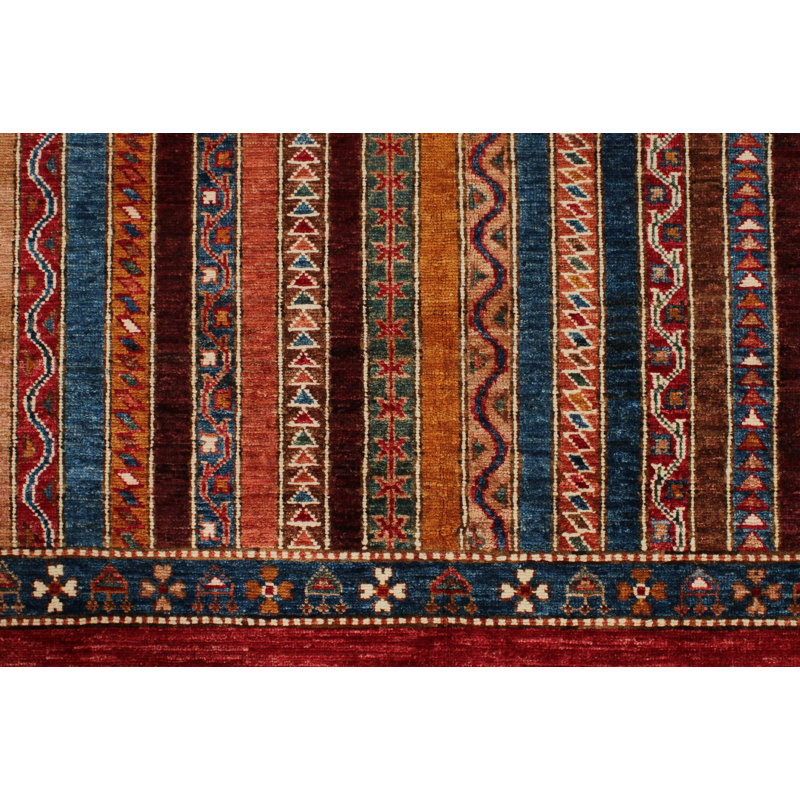 7x10 Red and Multicolor Turkish Tribal Rug