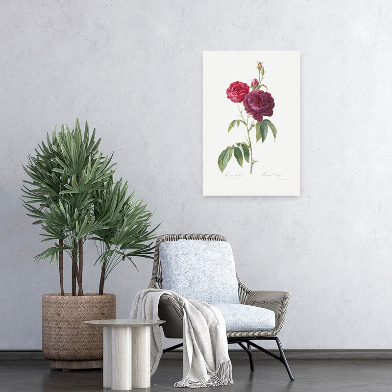 Art floral rétro mauve, rétro, H 24 po x l 16 po