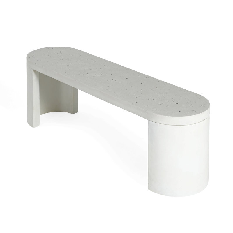 Banc de salle à manger ovale en béton 60 po Terrazzo
