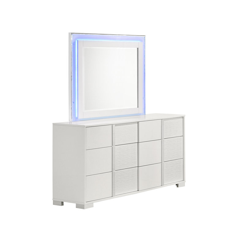 Commode 6 tiroirs avec miroir Elma