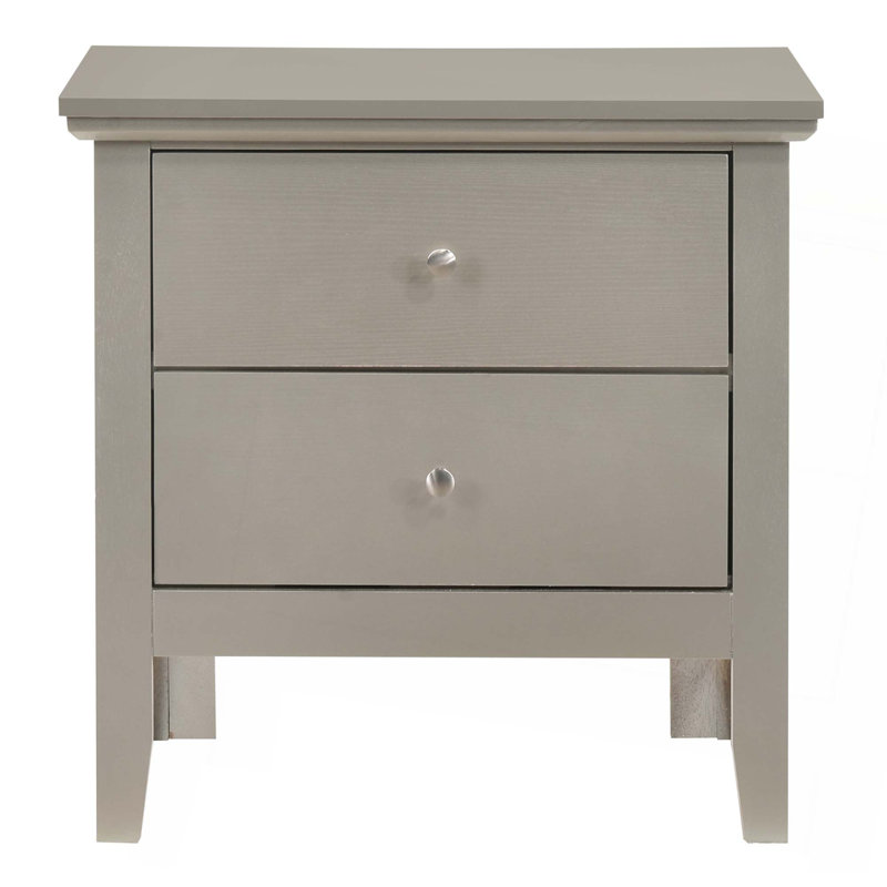 Table de chevet transitionnelle élégante pour chambre à coucher, Champagne