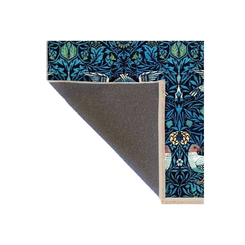 Tapis décoratif lavable à la machine bleu et vert, Tapis de couloir 2 pi 6 po x 9 pi 10 po inclus