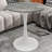 Marble-Top Round Side Table with Tapered Pedestal Base, Ideal for Living Room, Modern Minimalist Design-579726490-579726480