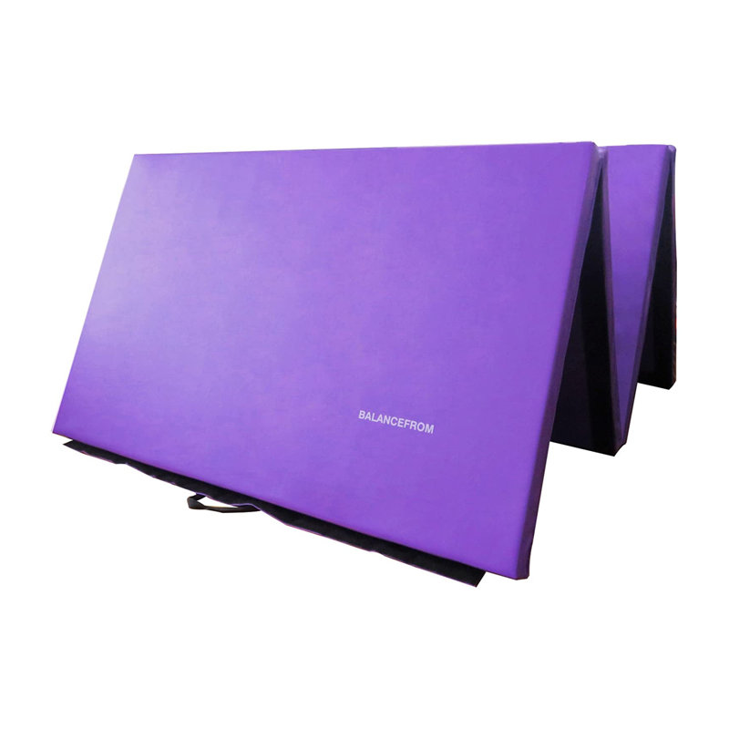 Purple 120" x 48" Vinyl Folding Gymnastics Exercise Mat