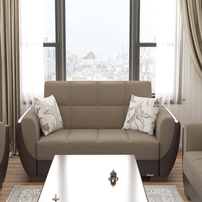 Causeuse convertible avec rangement Primenest Nimbusflow, Beige brun
