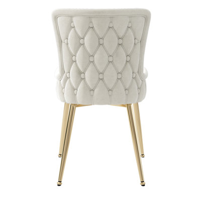Velvet Upholstered Metal Armchair