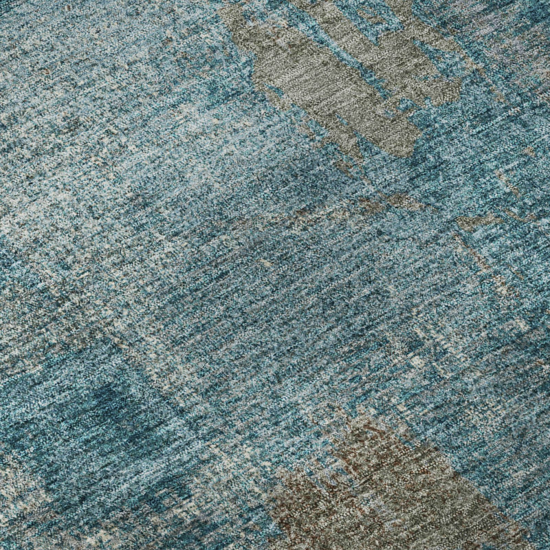Premium Machine Washable Natoma AMF989 Abstract Rug, Tapis de couloir 2 pi 3 po x 7 pi 6 po