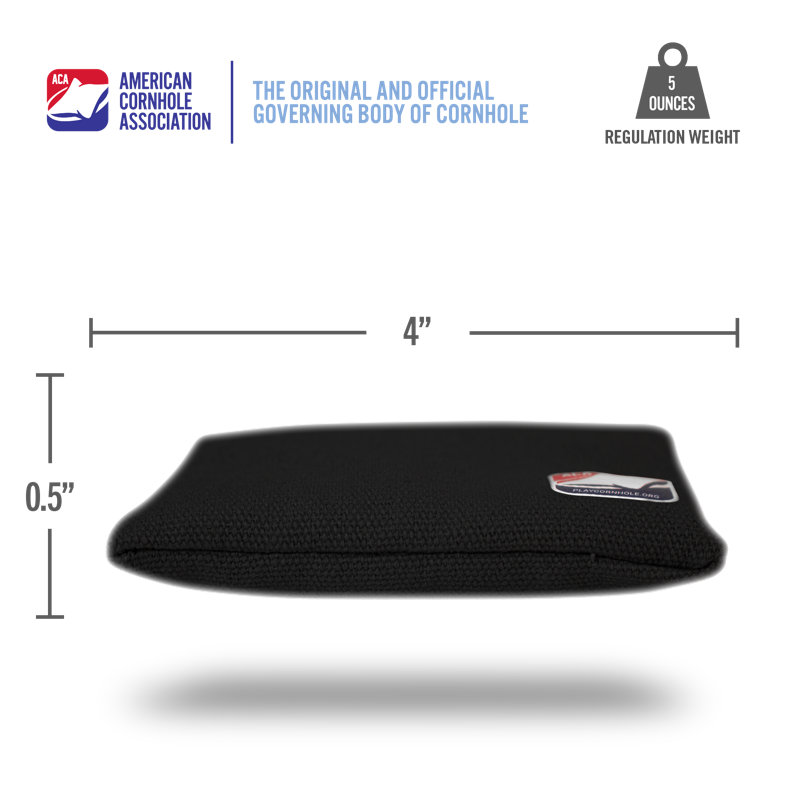 Sacs de cornhole quotidiens, H 4 po x l 4 po x P 0,5 po, Noir, noir, noir, noir
