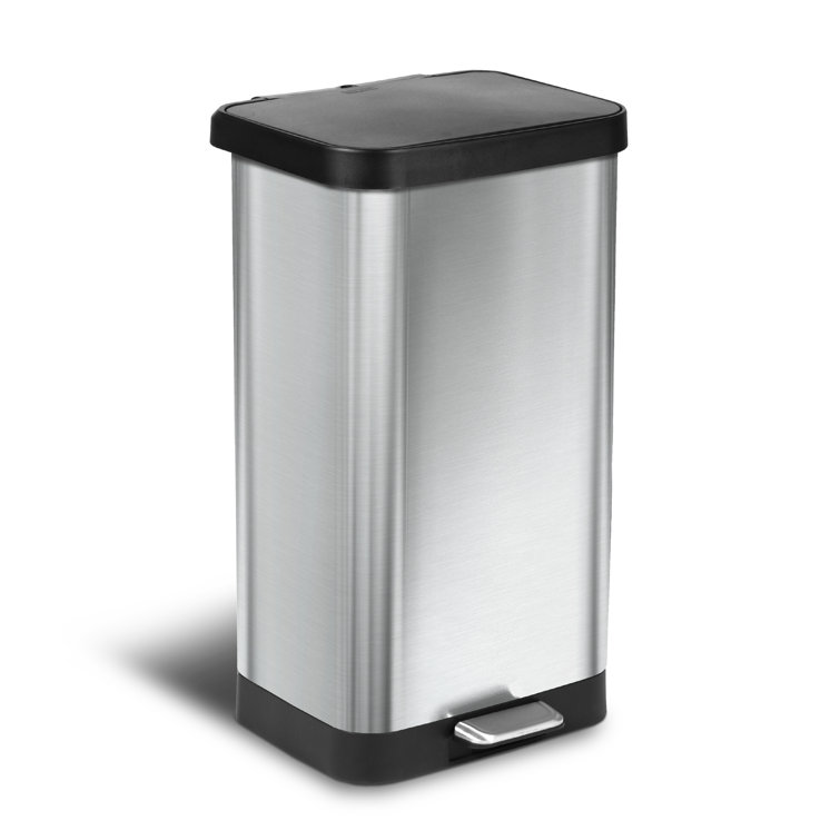 Nine Stars The Orginal Step On Trash Can Combo Set, Stainless Steel