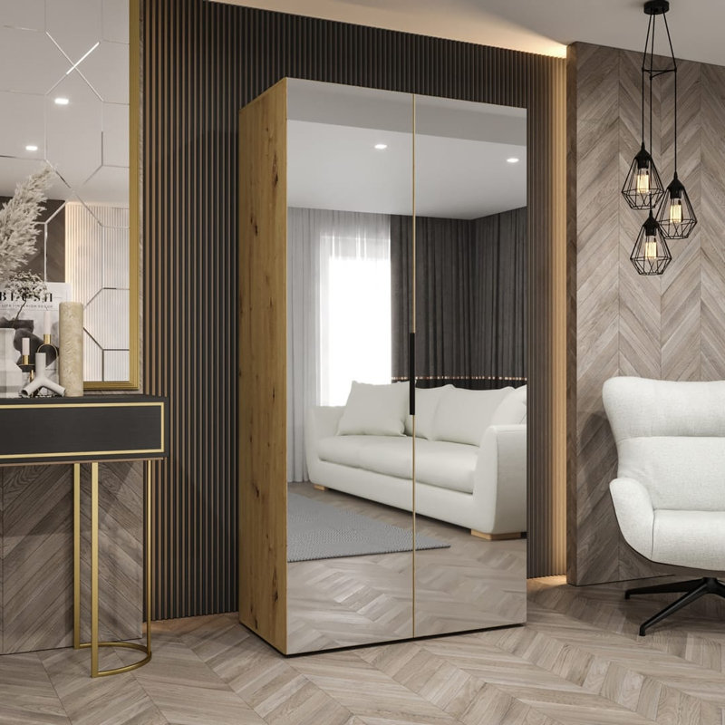 Stojadin Manufactured Wood Wardrobe, Oak