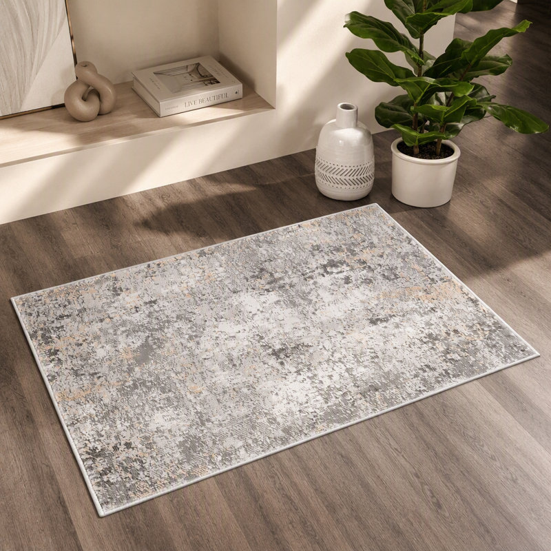 LOOM & LUXE Collection 2X3 Grey/Multi/Abstract Non-Shedding Living Room Bedroom Dining Home Office Stylish And Stain Resistant Area Rug