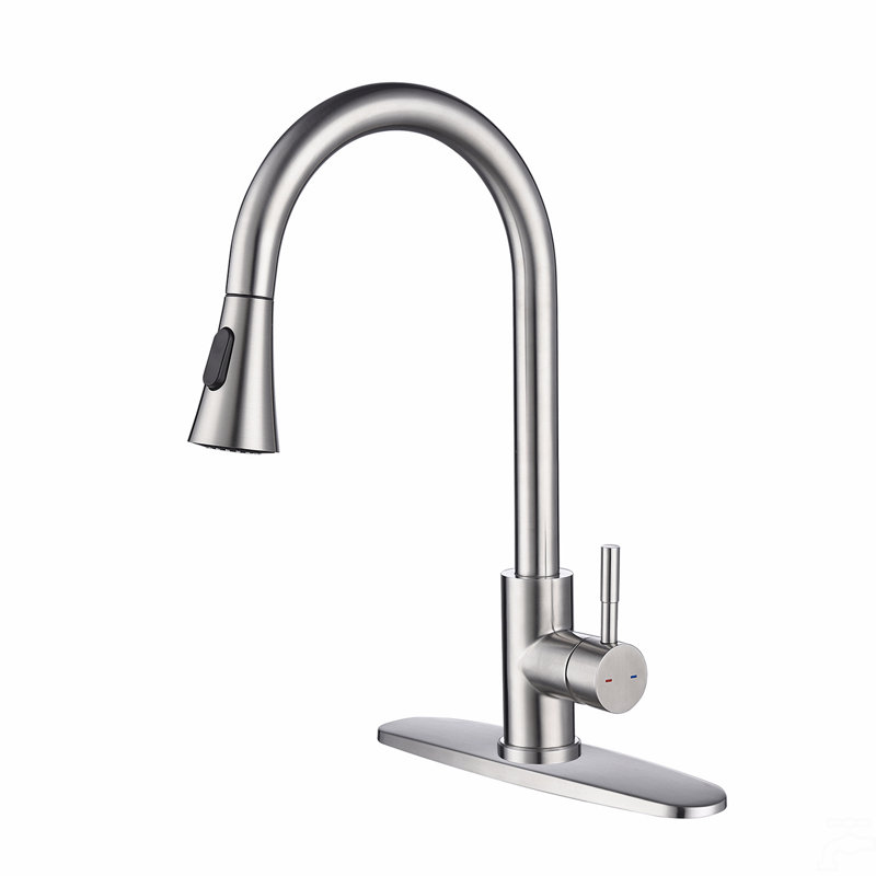 Kitchen Faucet With Pull Out Spraye, Brushed Nickel