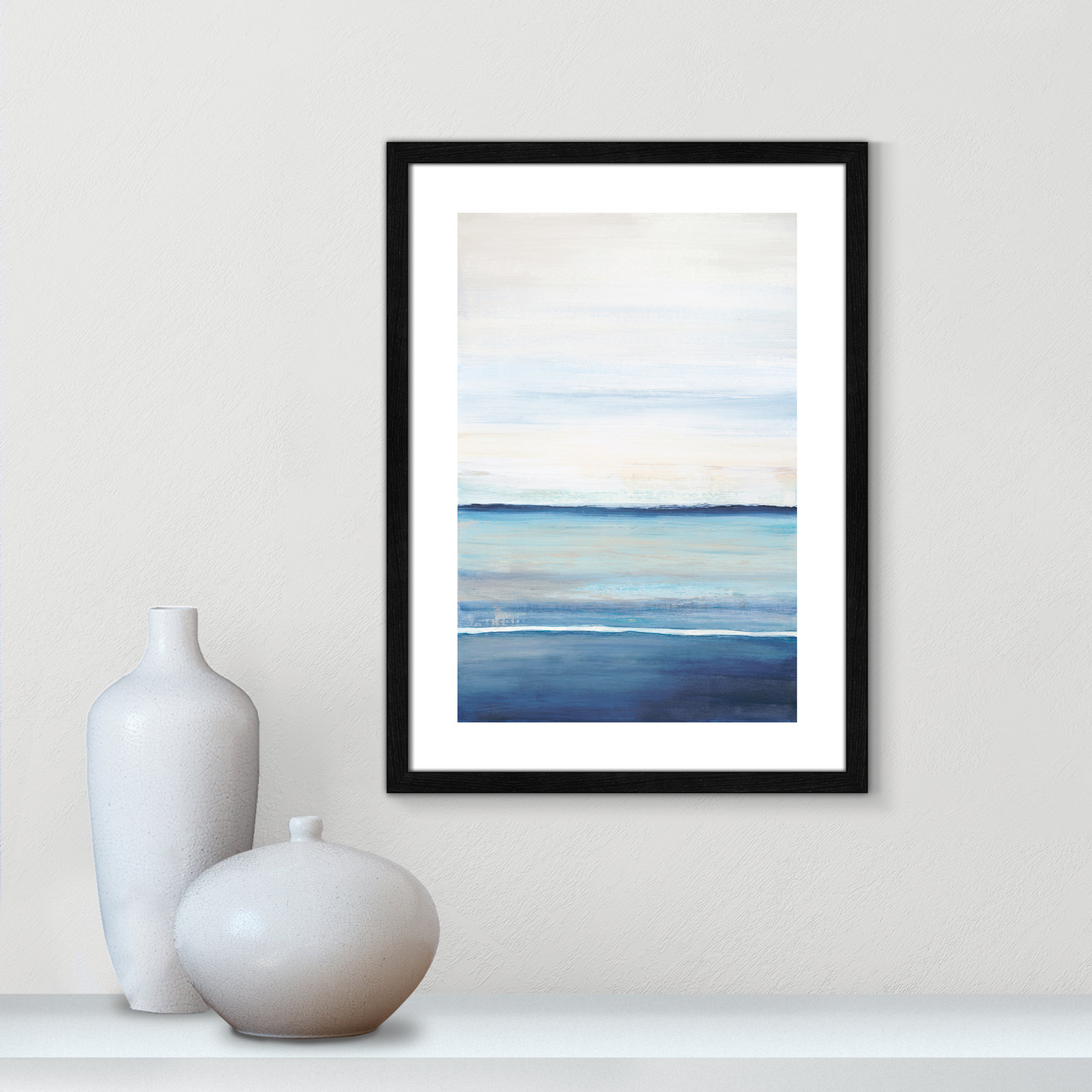 Distant Whispers by Filippo Ioco - Painting Print, Black Wood Framed Paper, 23" H x 17" W x 0.75" D